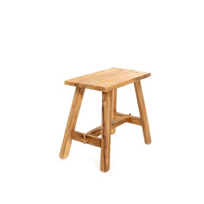Vintage small stool made from recycled teakwood 37 x 20 x H 30 cm