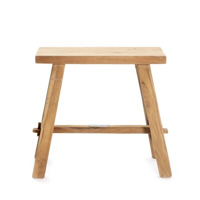 sgabello in teak 50 x 30 x H 50 cm levigato finemente.