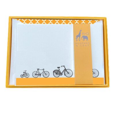 Fahrrad-Familien-Notizkartenset mit linierten Umschlägen