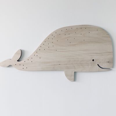 Decorazione da parete in legno - La balena e i suoi piccoli - Piccolo formato