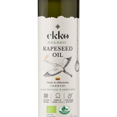 Organic cold pressed unrefined rapeseed oil 750ml