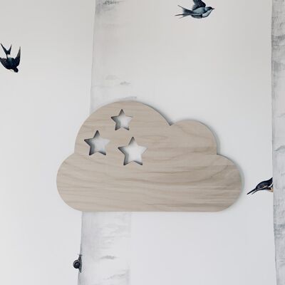 Decoro in legno - Nuvola di stelle - Dimensioni ridotte