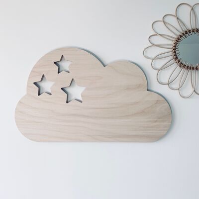Décoration en Bois - Nuage Etoilé - Petit Format