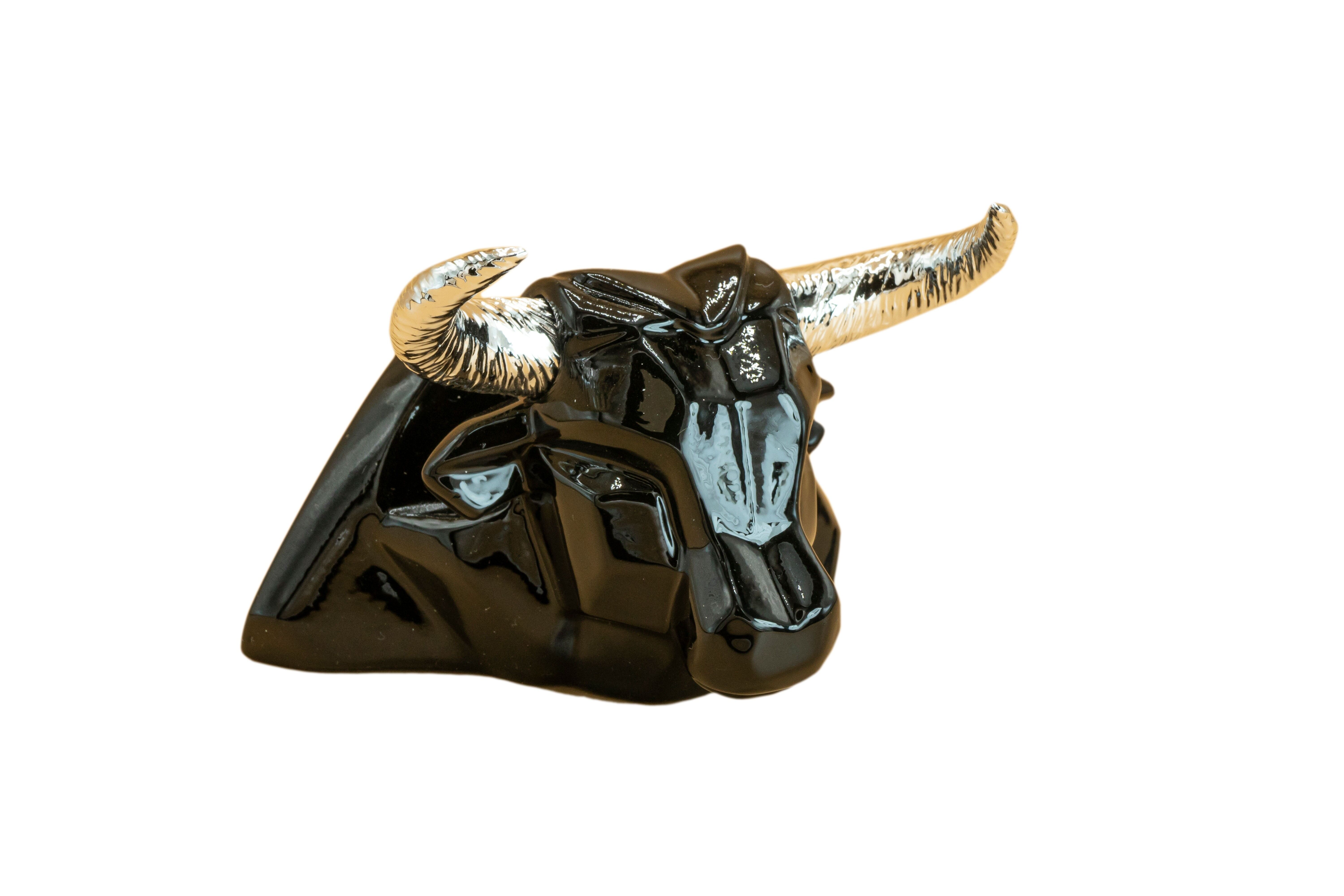 Cabeza toro p/ movil negro/plata