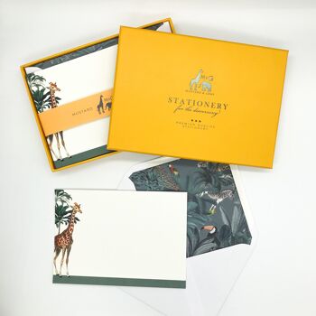 Ensemble de cartes pour notes "Grande girafe" de la ménagerie de Darwin avec enveloppes doublées 1