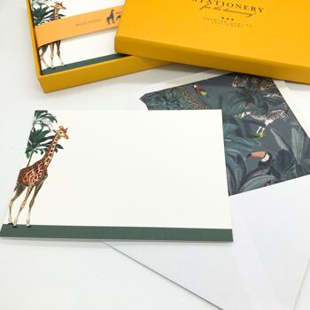 Ensemble de cartes pour notes "Grande girafe" de la ménagerie de Darwin avec enveloppes doublées 2