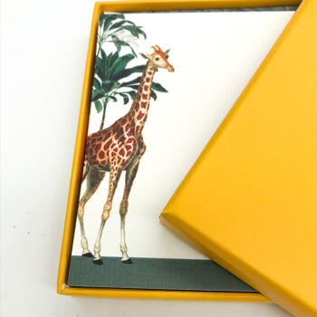 Ensemble de cartes pour notes "Grande girafe" de la ménagerie de Darwin avec enveloppes doublées 4