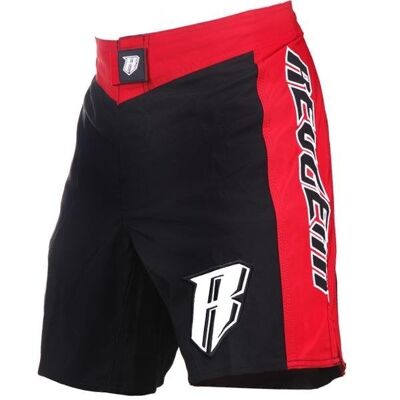 Spartan Pro Micro MMA Shorts - Black & Red