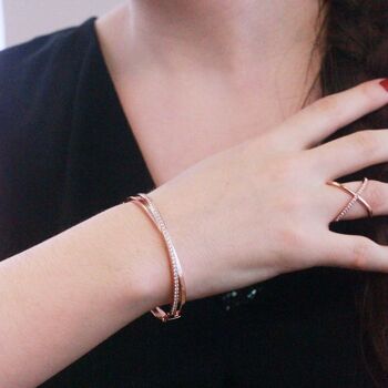 Bracelet Criss : Or Rosé et Cristal 2