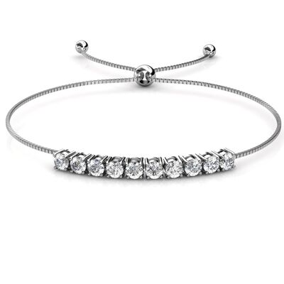 Crystal Mia Bracelet: Silver and Crystal