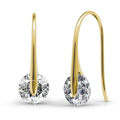 Boucles d'oreilles Classy : Doré et Cristal