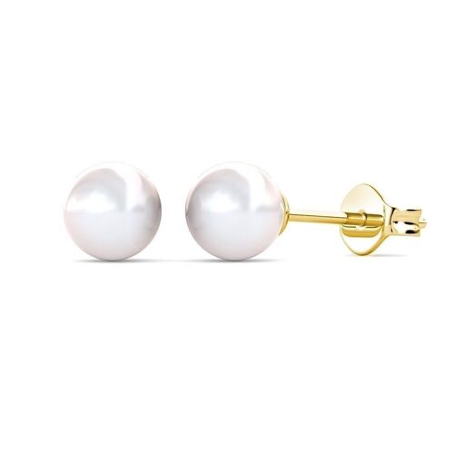 Boucles d'oreilles Full Moon Pearl : Doré et Perle