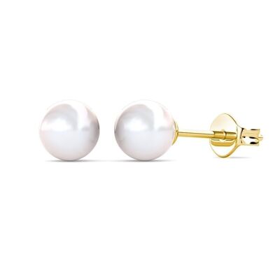Full Moon Pearl earrings: Gold and Pearl