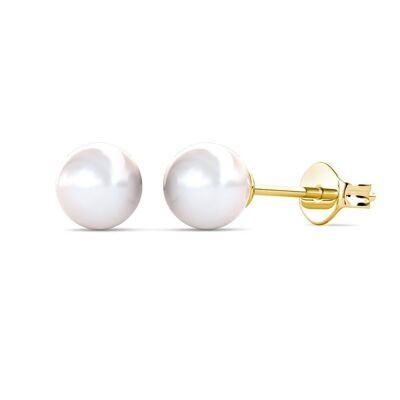 Boucles d'oreilles Full Moon Pearl : Doré et Perle