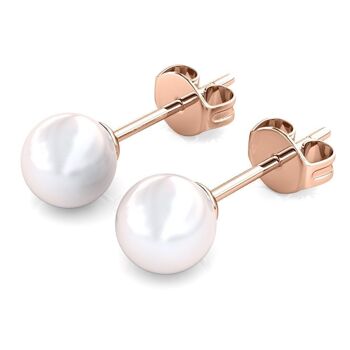 Boucles d'oreilles Full Moon Pearl : Or Rosé et Perle 4