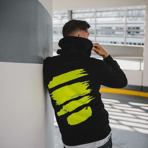 Unisex Hoodie Paint Splash / neon yellow