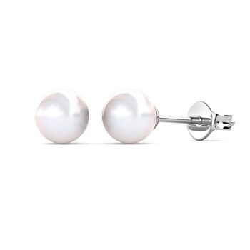 Boucles d'oreilles Full Moon Pearl : Argenté et Perle 1