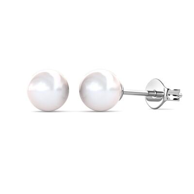 Boucles d'oreilles Full Moon Pearl : Argenté et Perle