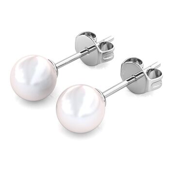 Boucles d'oreilles Full Moon Pearl : Argenté et Perle 4