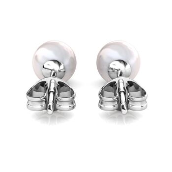 Boucles d'oreilles Full Moon Pearl : Argenté et Perle 5