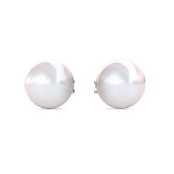 Boucles d'oreilles Full Moon Pearl : Argenté et Perle 8