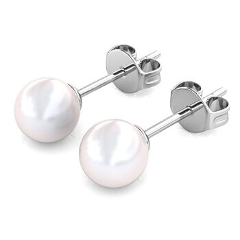 Boucles d'oreilles Full Moon Pearl : Argenté et Perle 9