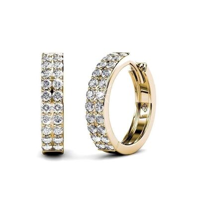 Glamor earrings: Gold and Crystal