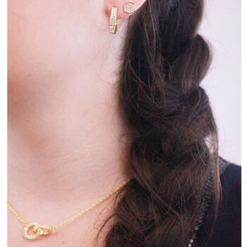 Boucles d'oreilles Glamour : Doré et Cristal 6