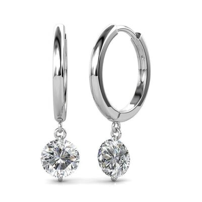 Boucles d'oreilles Grace : Argenté et Cristal