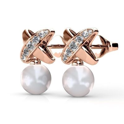 Chris Pearl earrings: Rose Gold and Austrian Pearl