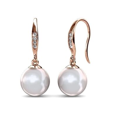 Perlenhaken-Ohrringe: Roségold und Österreichische Perle