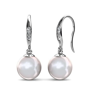 Pearl Hook earrings: Silver and Austrian Pearl