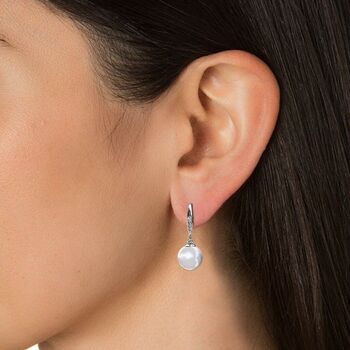 Boucles d'oreilles Pearl Hook : Argenté et Perle Autrichienne 2