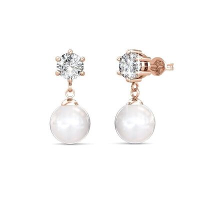 Pauline earrings: Rose Gold and Austrian Pearl