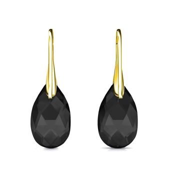 Boucles d'oreilles Teardrop Hook : Doré et Cristal 5