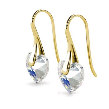 Boucles d'oreilles Crystaline Heart : Doré et Cristal 4