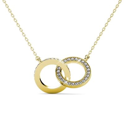 Circle Twin Necklace: Gold and Crystal