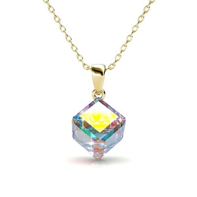 Classic cube pendants: Gold and Crystal