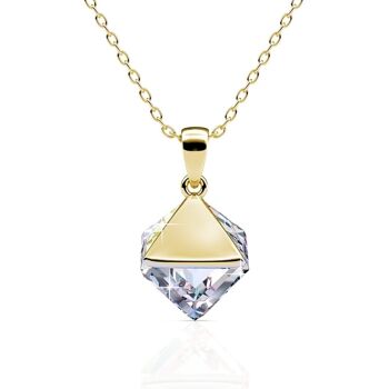 Pendentifs Classic cube : Doré et Cristal 10