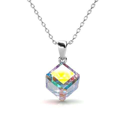 Pendentifs Classic cube : Argenté et Cristal