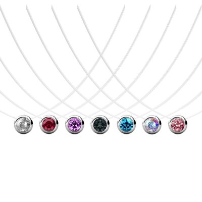 Collier Lot de 7 colliers invisibles Moon : Argenté et Cristal