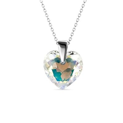 Crystaline Heart Pendants: Silver and Crystal