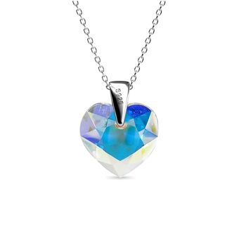 Pendentifs Crystaline Heart : Argenté et Cristal 4
