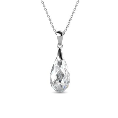 Crystal Droplet Pendant: Silver and Crystal