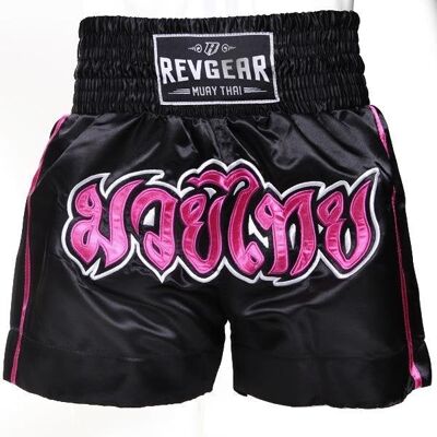 Kids Muay Thai Shorts - Black Pink