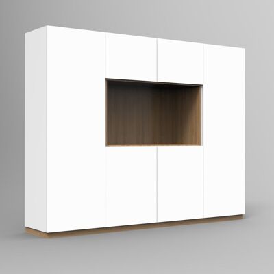 BS - Armoire - BLANC MAT / CHÊNE CLASSIQUE