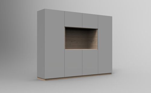 BS - Kleiderschrank - SILK GREY / AKAZIE HELL