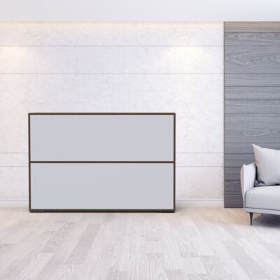 Cassettiera alza TV SL 65 pollici - ROVERE COGNAC / BIANCO OPACO