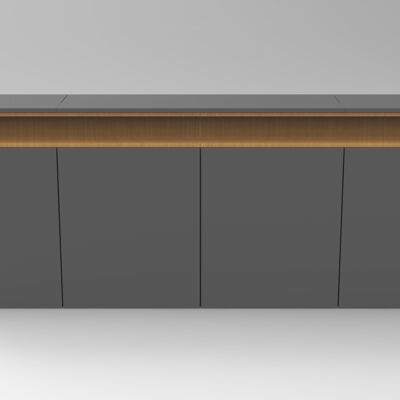 Mueble elevador TV 65 pulgadas - GRIS MATE / ROBLE CLÁSICO