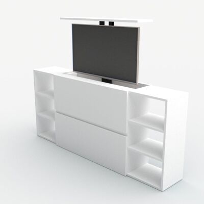 TV lift chest of drawers SL43 Plus - MATT WHITE / MATT WHITE